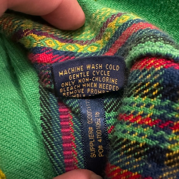 Polo Ralph Lauren Vintage Green Beacon Aztec Woven Button Down Shirt Size M - Picture 5 of 11